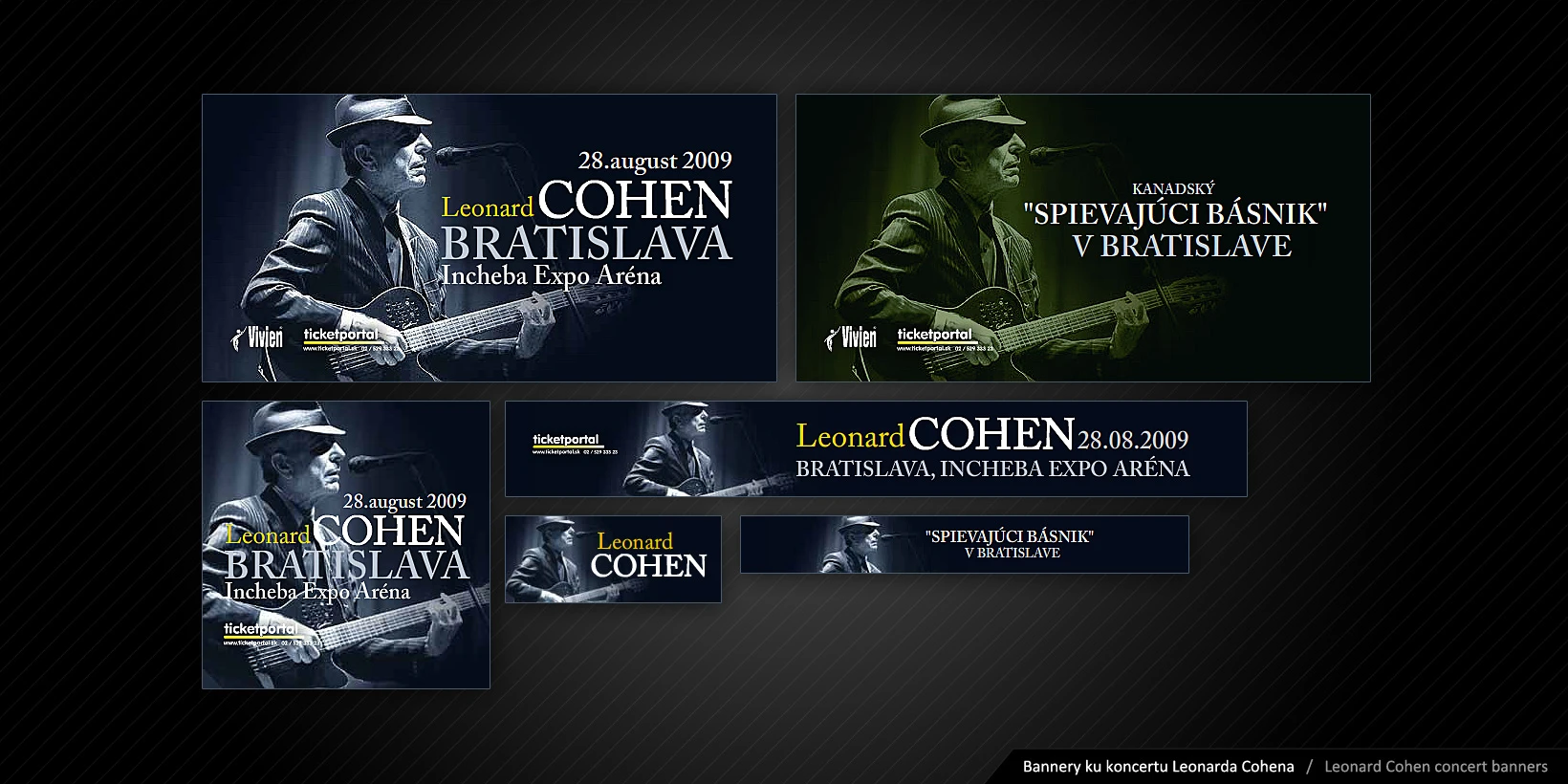 Online formáty pre kampaň ku koncertu Leonarda Cohena